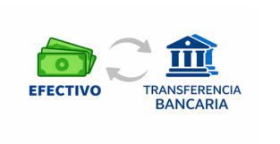 Efectivo o transferencia bancaria