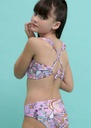 MALLA CONJUNTO NENA DE TRICOT ESTAMPADO TOP CON VOLADOS Y BOMBACHA "AURA"