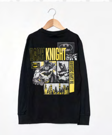 INV. REMERA DE ALGODÓN CON DOBLE ESTAMPA "BATMAN"