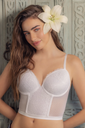 CONJUNTO CORSET DE TUL PLUMETI CON PUNTILLA Y COLALES