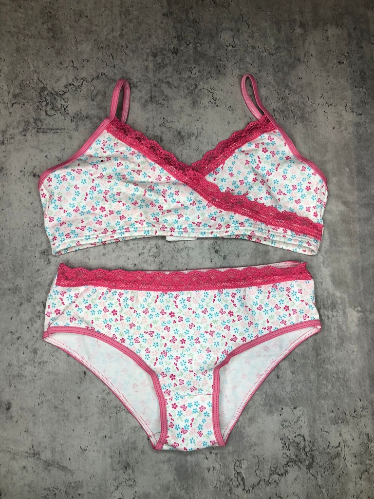 CONJUNTO DE NENA TOP CRUZADO Y CULOTTE ESTAMPADO ALGOODN