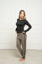 INV. PIJAMA DAMA DE MODAL GAMUZADO CON PANTALON ESTAMPADO "PRINT"