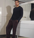 INV. PIJAMA DE HOMBRE CAMISETA LISA Y PANTALON ESTAMPADO "LETRAS"