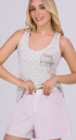 VER. PIJAMA MUSCULOSA DE ALGODÓN CON CORAZONES Y SHORT RAYADO
