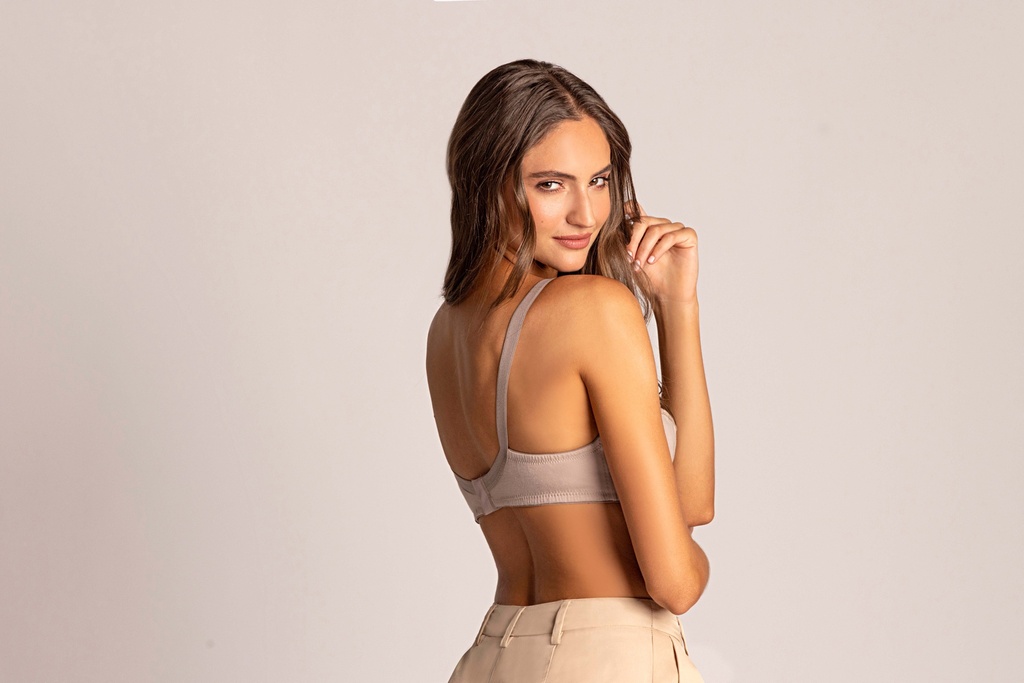 Corpiño doble algodón & lycra con puntilla
