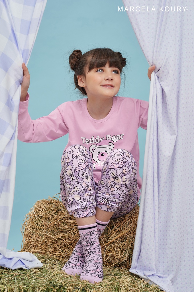 INV. CONJUNTO MANGA LARGA DE ALGODON ESTAMPADO "TEDDY"
