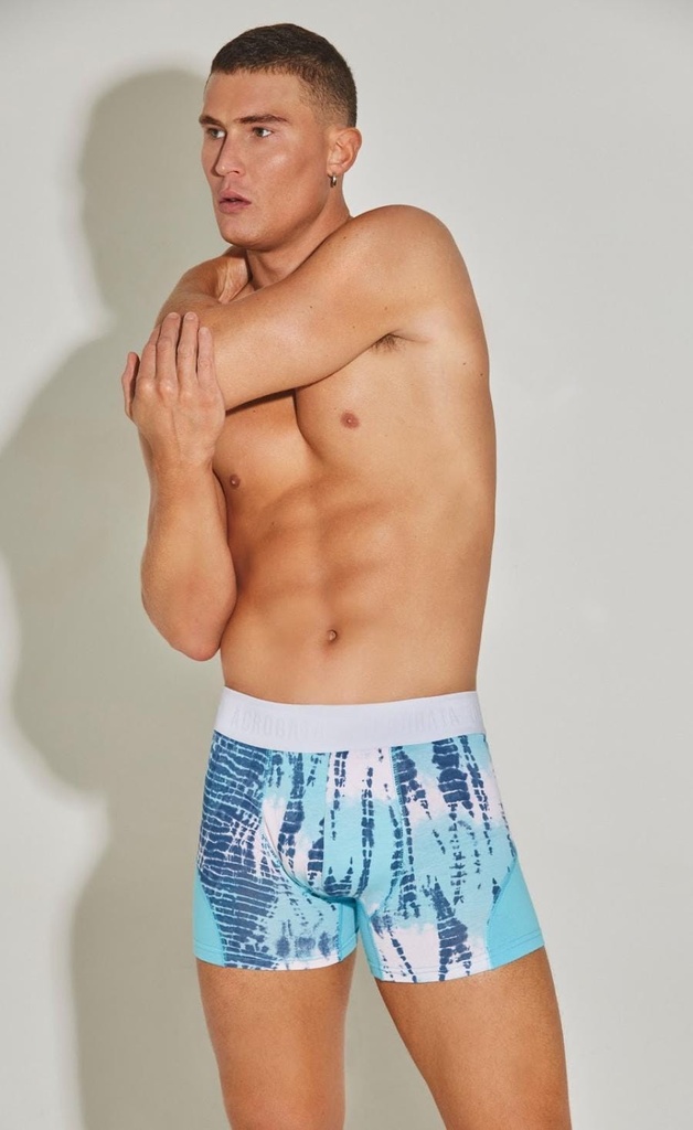 [ACB5061] BOXER ALGODÓN Y LYCRA COMBINADO / ELÁSTICO SOBRE RELIEVE (S, ARENA)