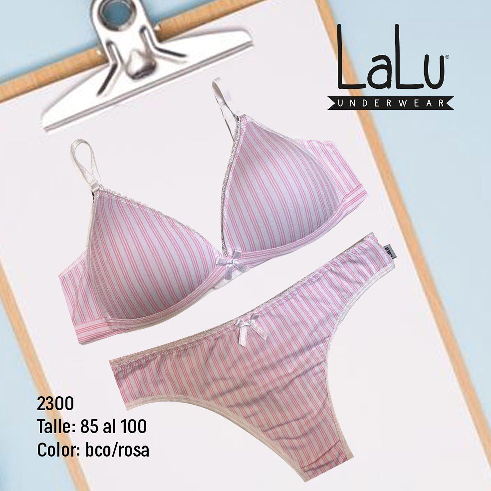 [LALU2300] CONJUNTO TRIANGULO TAZA SOFT CON PUNTILLA (85, BLANCO)