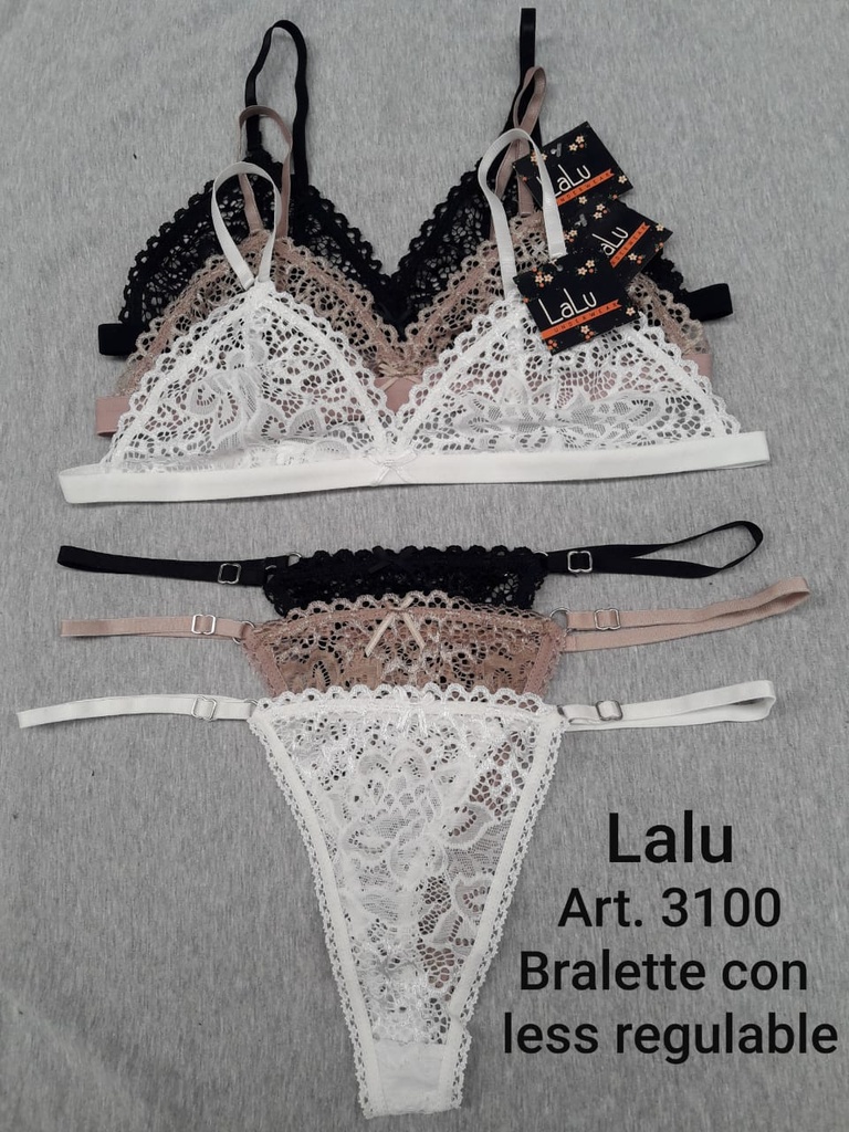 [LALU3100] BRALETTE DE ENCAJE (85, BLANCO)