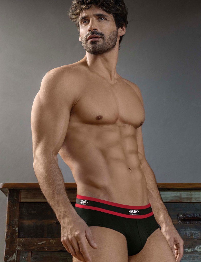 [BAK1008] SLIP ALGODON Y LYCRA LISO ,ELASTICO BK COLECTION (S, AZUL MARINO)