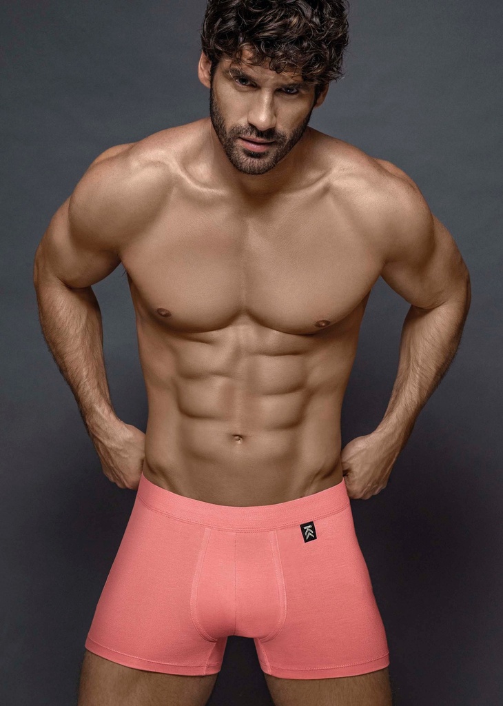 [BAK2005] BOXER ALG LYCRA LISO ELASTICO A TONO (S, BORDO)