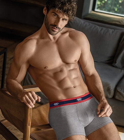 [BAK2008] BOXER BASICO LISO CON ELASTICO PERSONALIZADO BK COLECTION (S, AZUL)