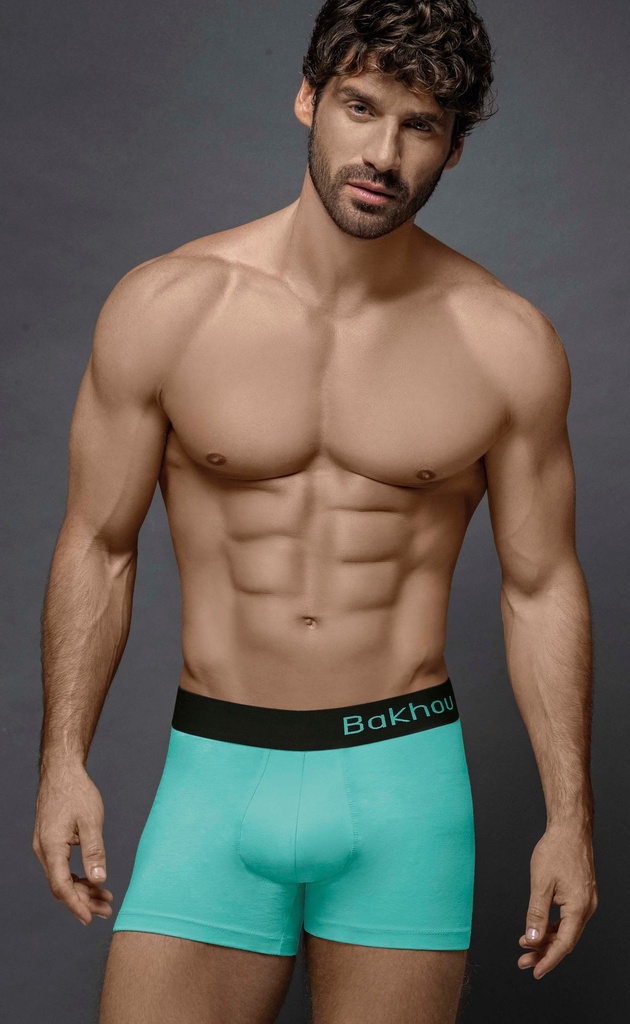 [BAK2018] BOXER ALG LYCRA LISO ELASTICO (S, BLANCO)