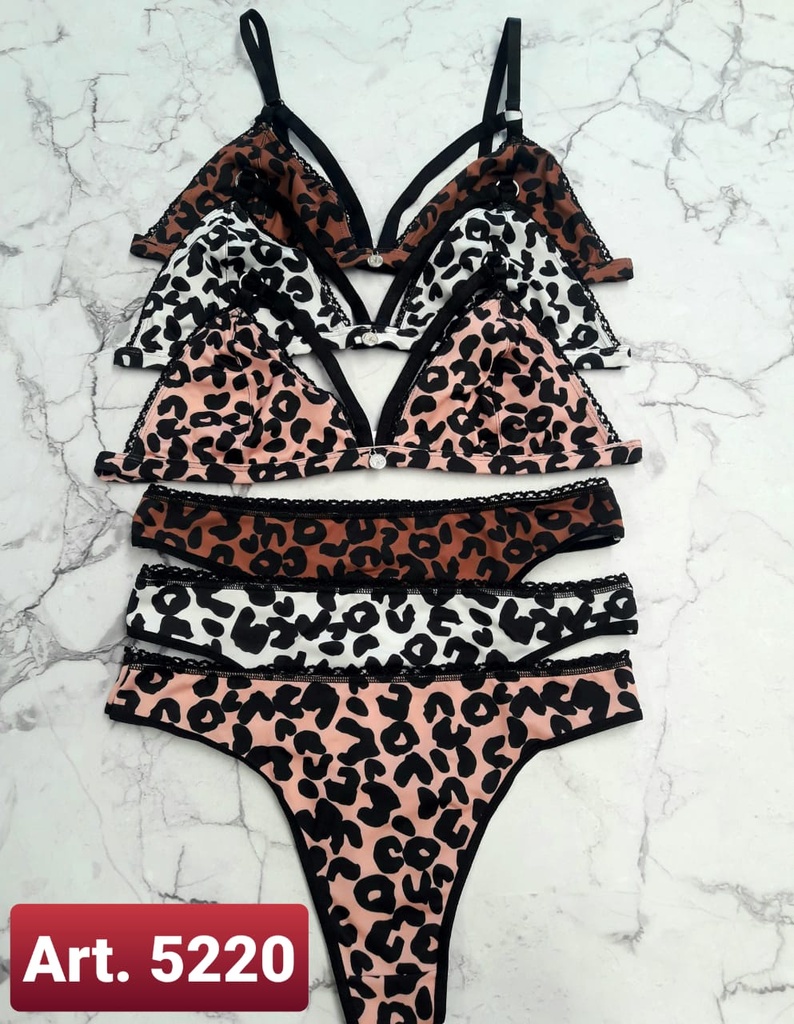 [LALU5220] CONJUNTO BRALETTE MICROFIBRA ESTAMPADA (85, BLANCO)