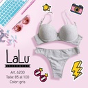 CONJUNTO TAZA SOFT  ALG/LYCRA C/DIJE Y BASE.