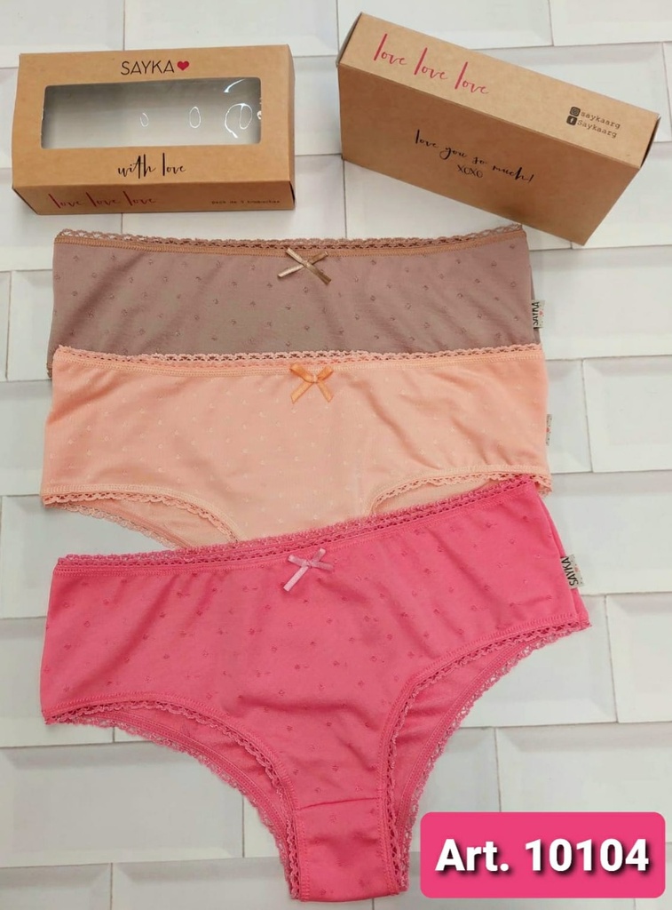 [SAY10104] Pack x 3 Culotte clasico microfibra plumeti
