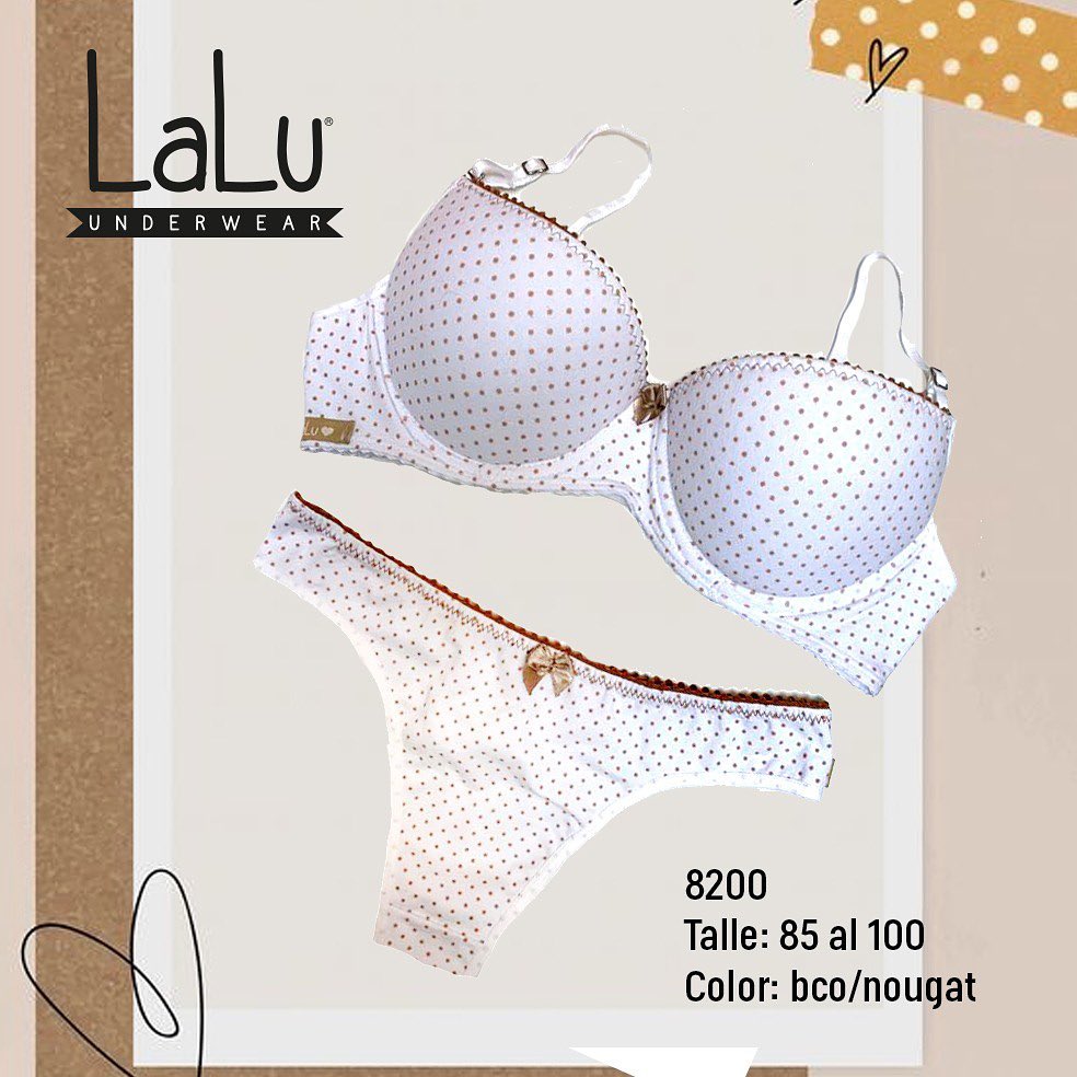 [LALU8200] OFERTON - Conjunto taza soft alg/lycra estampado Pintitas c/base.  (85, NGO/FUCSIA)