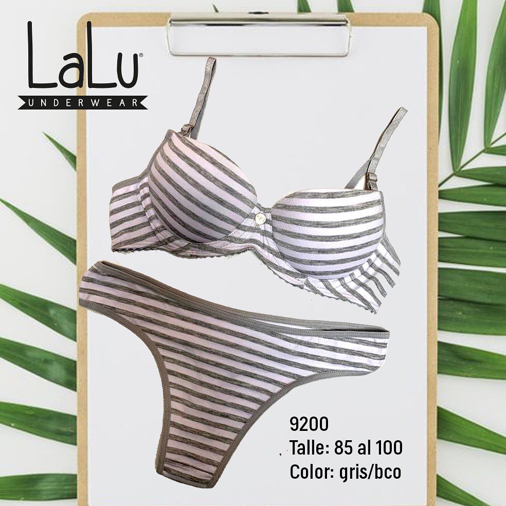 [LALU9200] OFERTON - Conjunto taza soft de algodón y lycra con dije. (85, AQUA/GRIS)