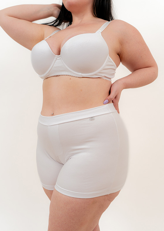 [ALIS549] BOMBACHA BOXER LISO DE ALGODON Y LYCRA (1, BLANCO)