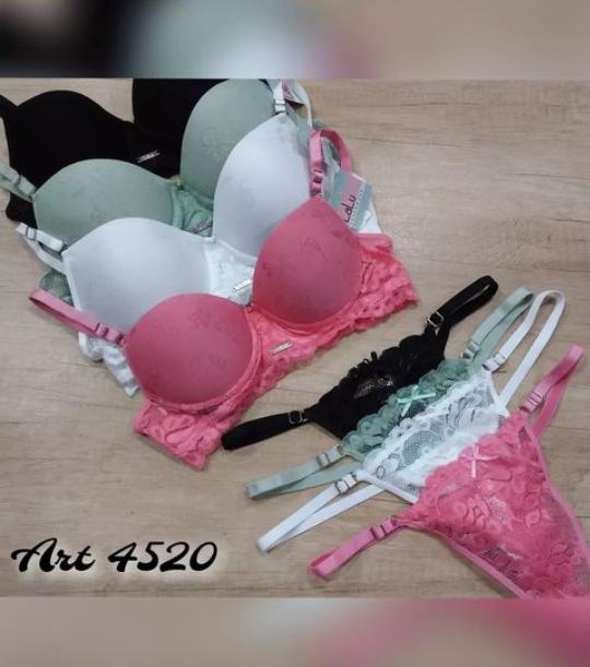 [LALU4520] CONJUNTO LISO CON ENCAJE JAQUARD CON COLALES REGULABLE (85, BLANCO)