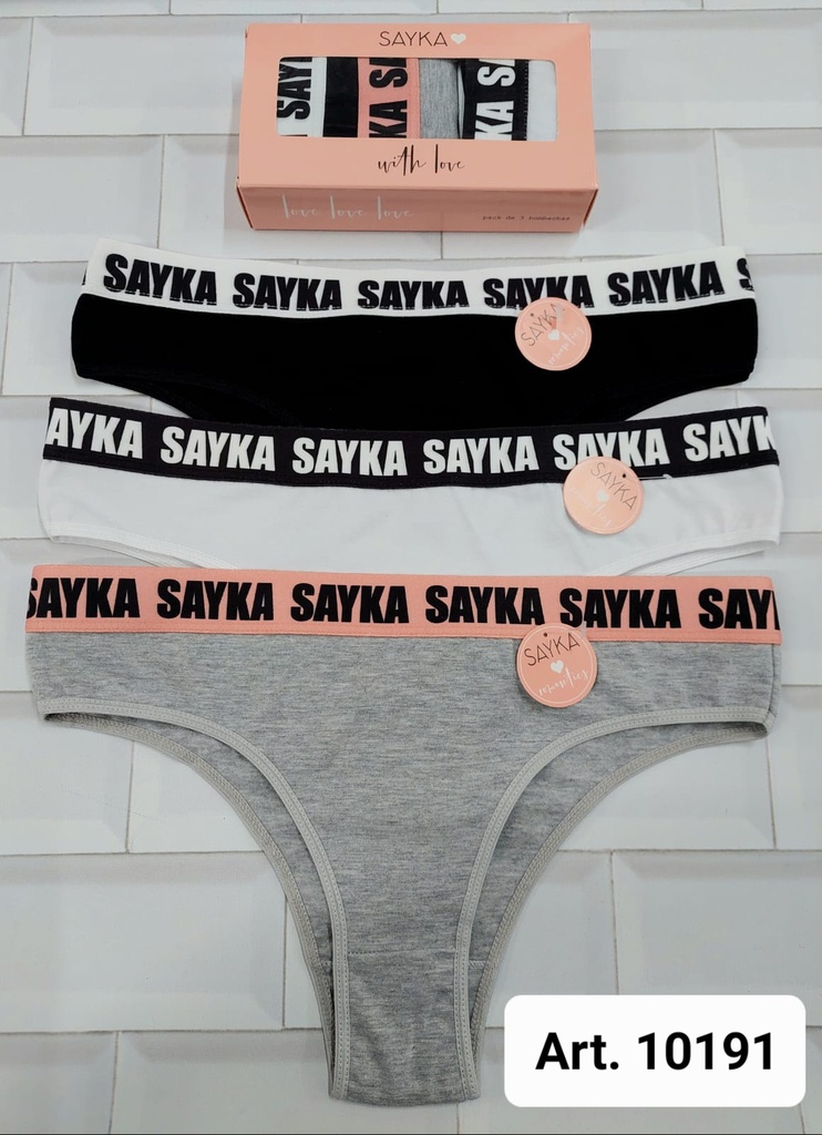 [SAY10191] PACK X 3  VEDETINA ALG/LYCRA DEPORTIVO C/ELASTICO PERSONALIZADO