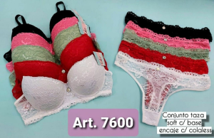 [LALU4003] CONJUNTO TAZA SOFT ENCAJE CON BASE (85, BLANCO)