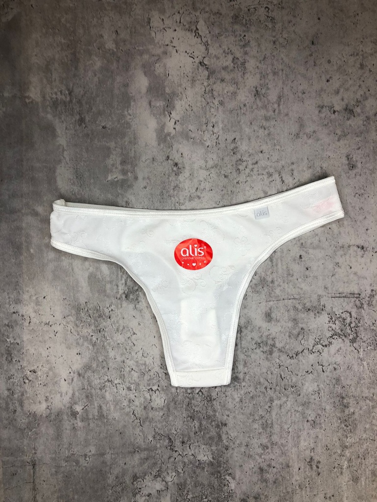 [ALIS660] COLALESS MICROFIBRA LYCRA LABRADA  (BLANCO)