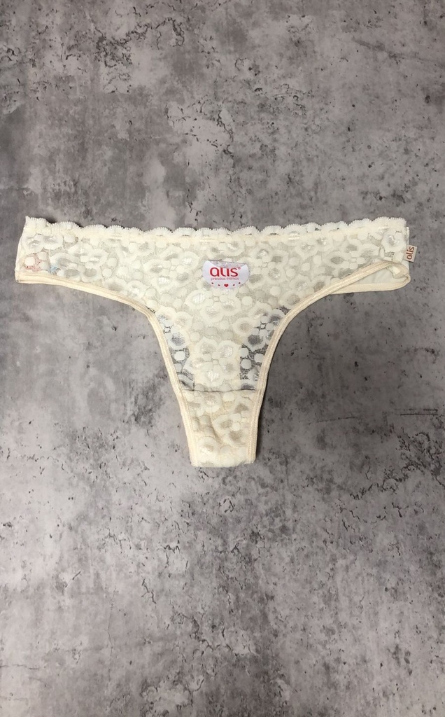 [ALIS731] COLALESS MICROFIBRA Y PUNTILLA (1, HUESO)