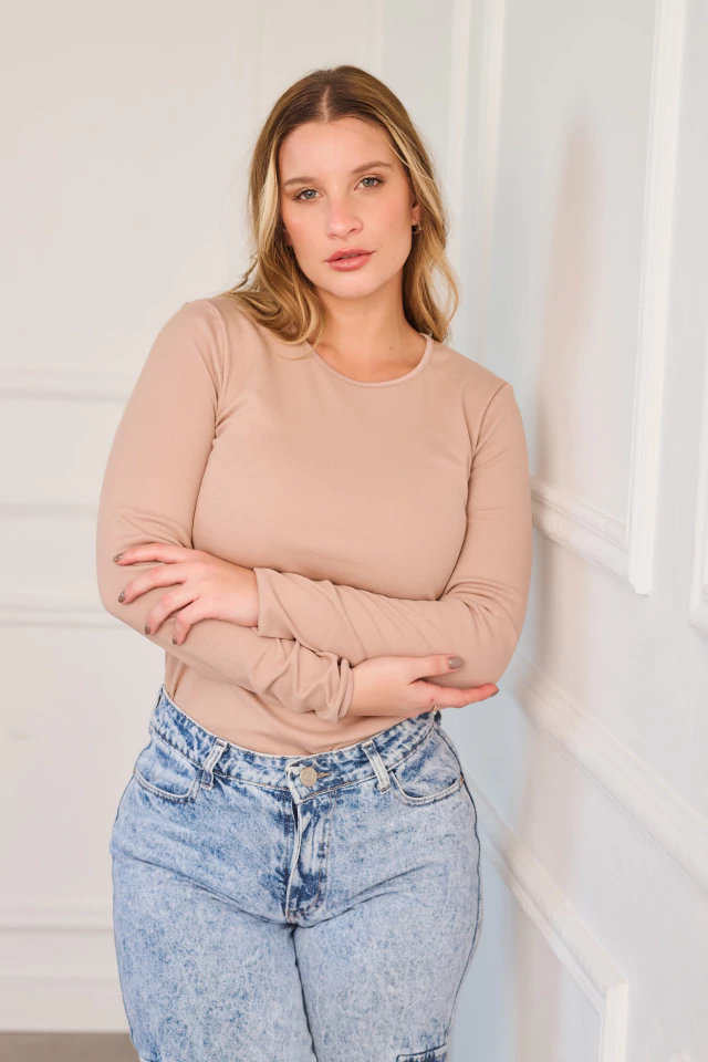 [KIE11050] DESCUENTO 10% LIQUIDACION DE TEMPORADA! INV. CAMISETA DAMA ALG. TERMICO  CUELLO REDONDO MORLEY (XXL, BLANCO)