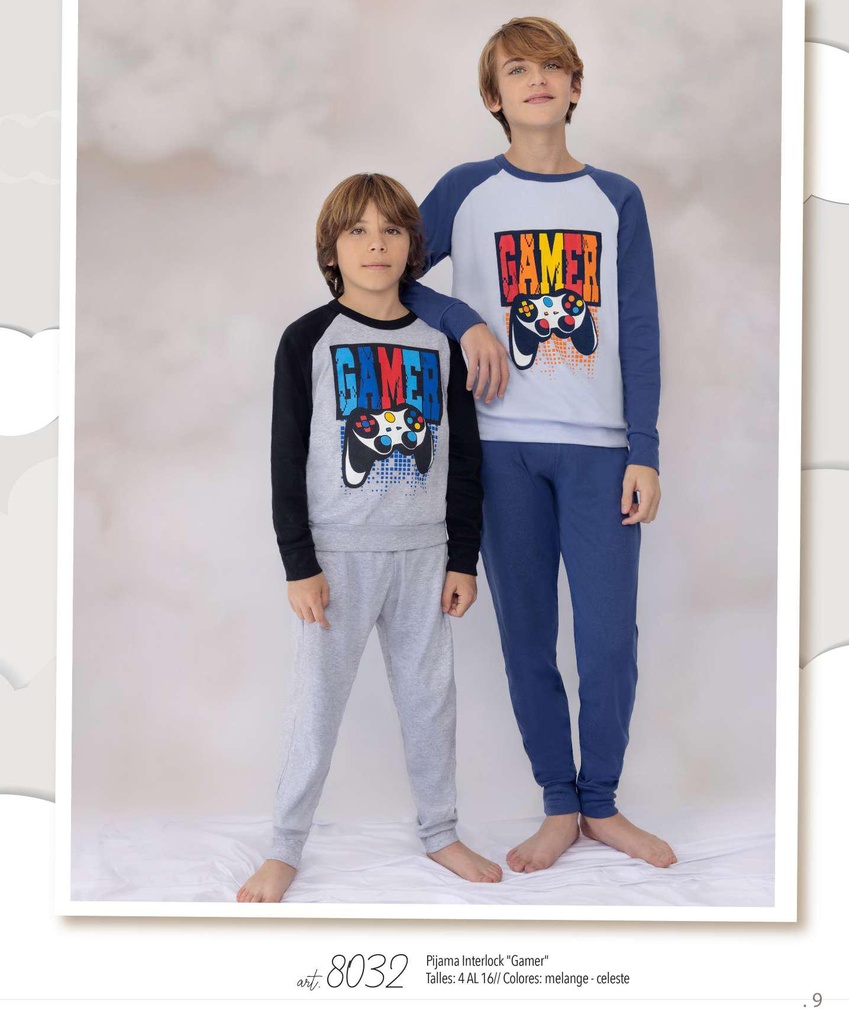 [MAR8032] DESCUENTO 15% LIQUIDACION DE TEMPORADA! I INV. PIJAMA INTERLOCK "GAMER" (4, GRIS MELANGE)