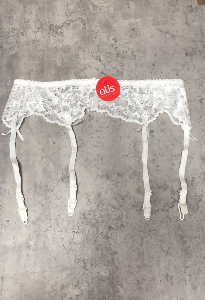 [ALIS91] PORTALIGAS DE LYCRA Y PUNTILLA (Blanco)