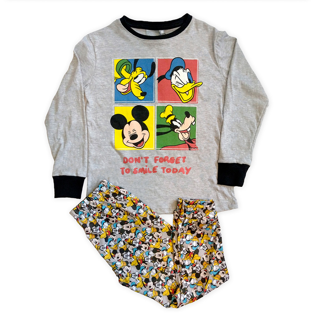 [DIS80092] DESCUENTO 10% LIQUIDACION DE TEMPORADA!  INV. PIJAMA DE JERSEY MODAL ML ESTAMPADO "MICKEY" Y PANTALON SUBLIMADO (10, GRIS MELANGE)