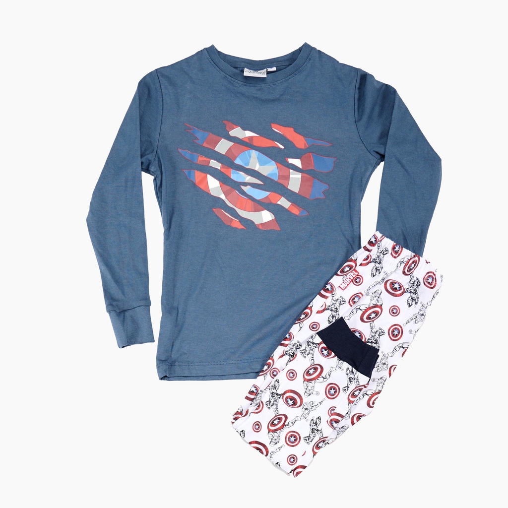 [DIS80736] DESCUENTO 10% LIQUIDACION DE TEMPORADA!  INV. PIJAMA DE JERSEY MODAL ML ESTAMPADO "AVENGERS"  (4, GRIS MELANGE)