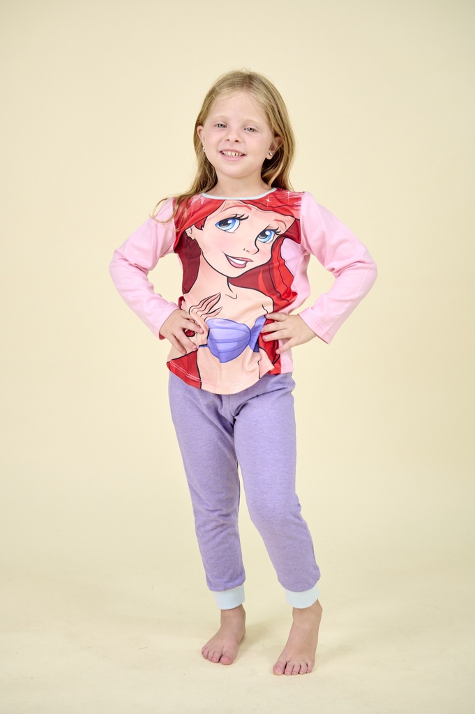 [DIS82269] DESCUENTO 10% LIQUIDACION DE TEMPORADA!  INV. PIJAMA ML SUBLIMADO "PRINCESAS SIRENITA ARIEL" DE JERSEY MODAL (2, ROSA)