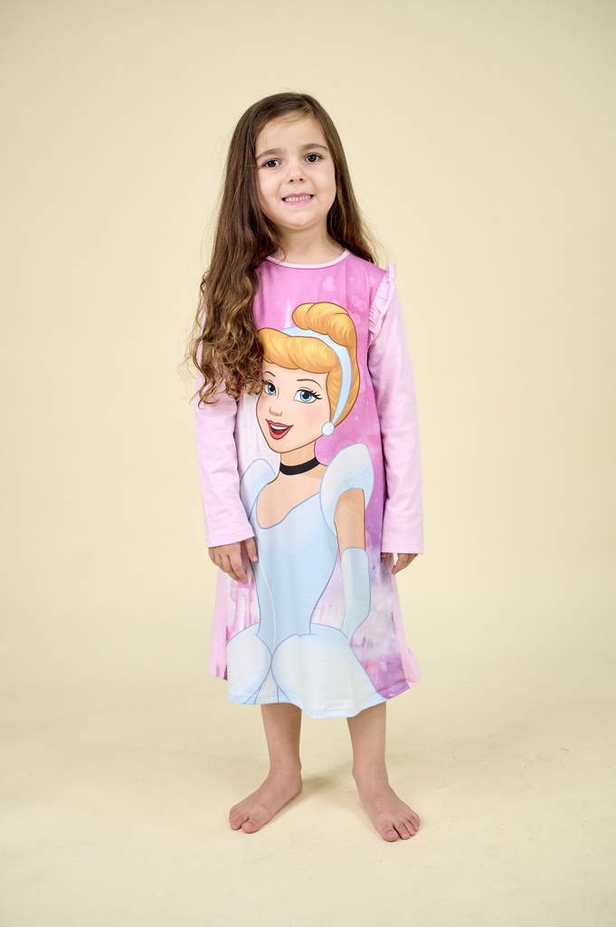 [DIS82270] DESCUENTO 15% LIQUIDACION DE TEMPORADA! I INV. CAMISON ML JERSEY SUBLIMADO "PRINCESAS" CON VOLADOS (4, ROSA)