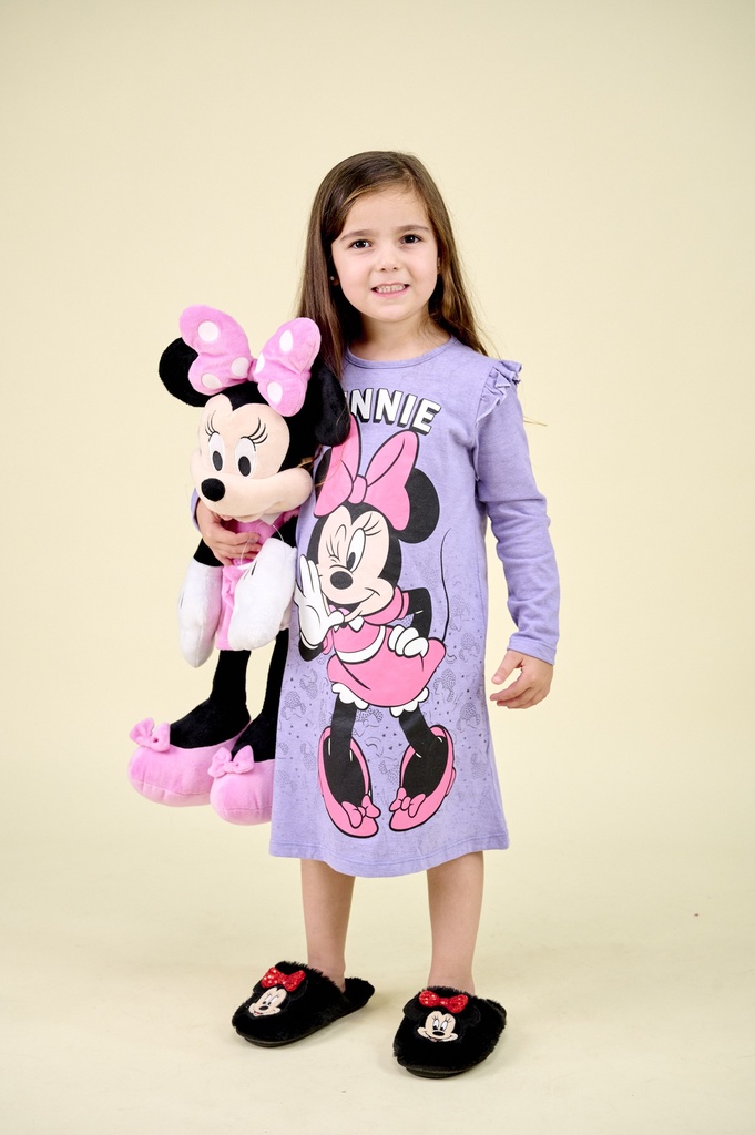 [DIS82332] DESCUENTO 15% LIQUIDACION DE TEMPORADA! I INV. CAMISON DE JERSEY ML CON ESTAMPA "MINNIE" Y VOLADOS (4, ROJO)