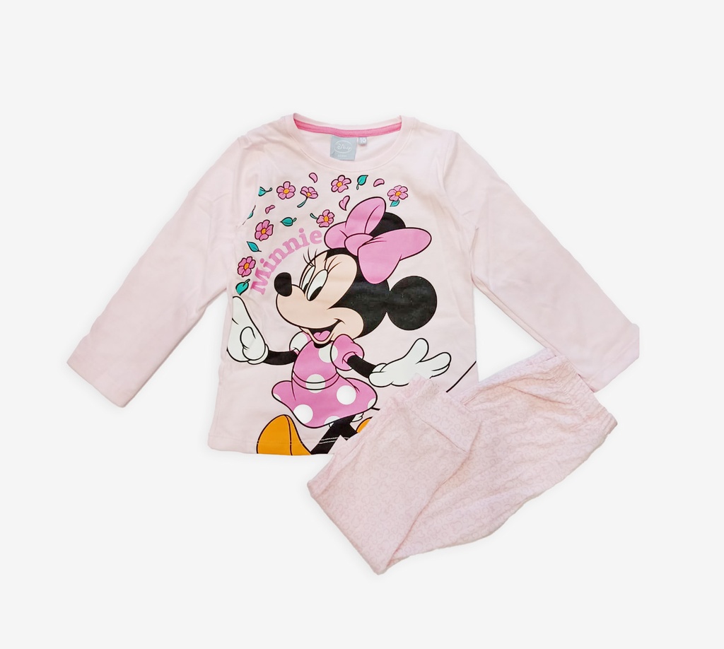 [DIS82398] DESCUENTO 10% LIQUIDACION DE TEMPORADA!  INV. PIJAMA DE JERSEY MODAL ML CON ESTAMPA "MINNIE" (8, BLANCO)