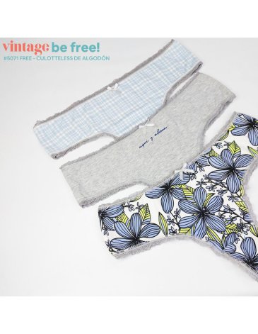 [VTG5071FREE] FREE - PACK X 3 CULOTELES MAX DE ALGODON LYCRA ESTAMPADO CON ELASTICO FANTASIA EN CINTURA Y PIERNAS