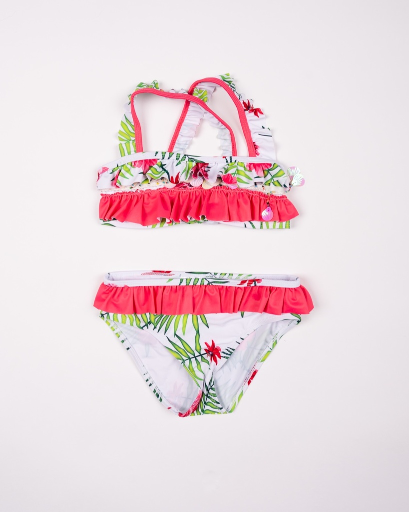 VER. MALLA BIKINI PREMIUM CON VOLADOS, MOSTACILLAS Y LENTEJUELAS "JUNGLE" - POSTO
