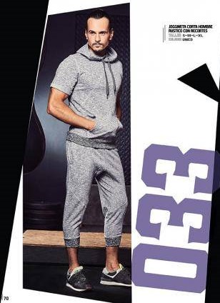 [LOD33] OFERTON - LODY SPORT PANTALON CAPRI TIPO BABUCHA HOMBRE RUSTICO MELANGE (S)