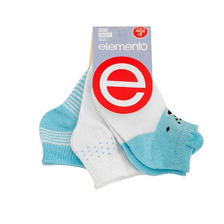 [ELE108.3] PACK X 3 SOQUETE BEBE ESTAMPADO SURTIDO ALG. (0)