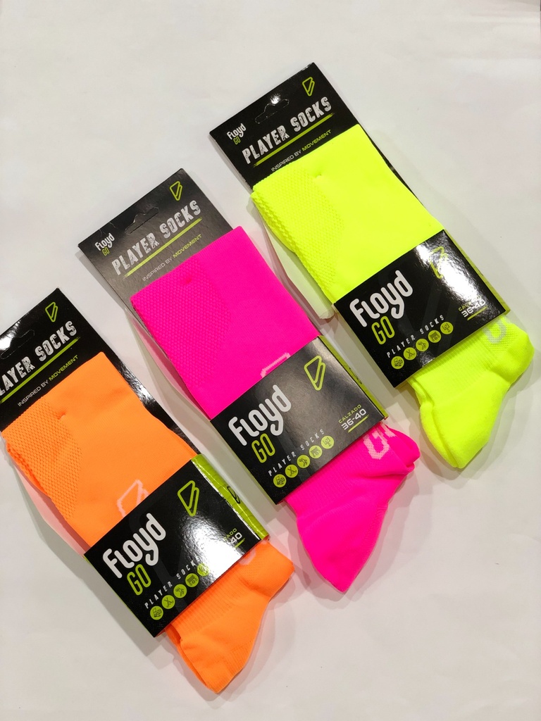 [FLOGO804] PLAYER SOCKS MEDIA DEPORTIVA UNISEX APTA PARA FUTBOL, HOKEY, HANDBALL, VOLEY Y RUGBY (AMARILLO FLUO)