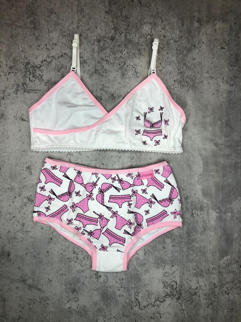 [MAR501] CONJUNTO CRUZADO CON BROCHE ALG. ESTAMPADO