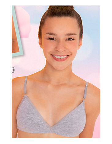 [MAR3001] CORPIÑO TOP TEENS DE ALGODON Y LYCRA LISO CON TAZA DESMONTABLE (70, AVELLANA)