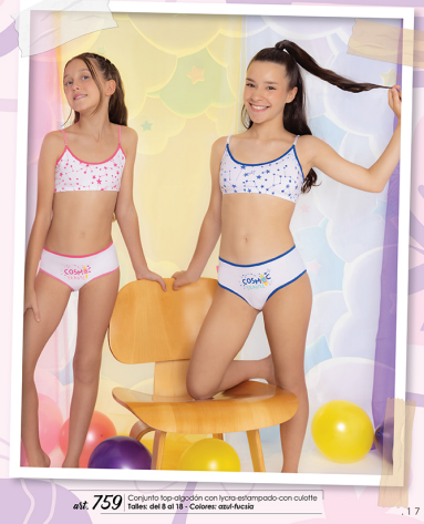 [MAR759] CONJUNTO TOP DE ALGODON Y LYCRA ESTAMPADO CON CULOTE (8, AZUL)