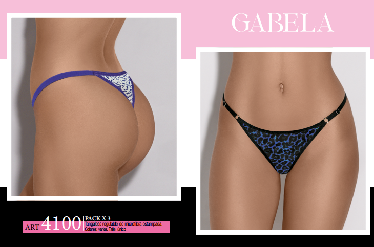 [GAB4100] PACK X 3 TANGALES REGULABLE MICROFIBRA ESTAMPADA