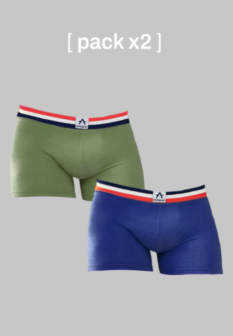 [ACB015] PACK X2 BOXERS ALGODÓN & LYCRA COMBINADO (S)