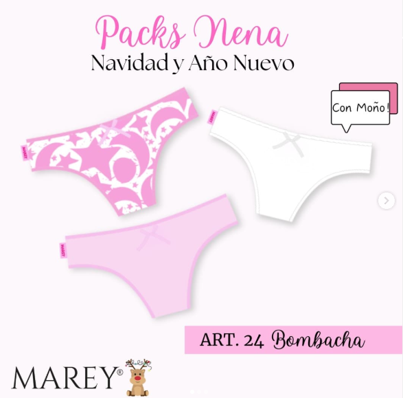 [MAR624R] PACK X3 VEDETINA TEENS ROSAS (70)
