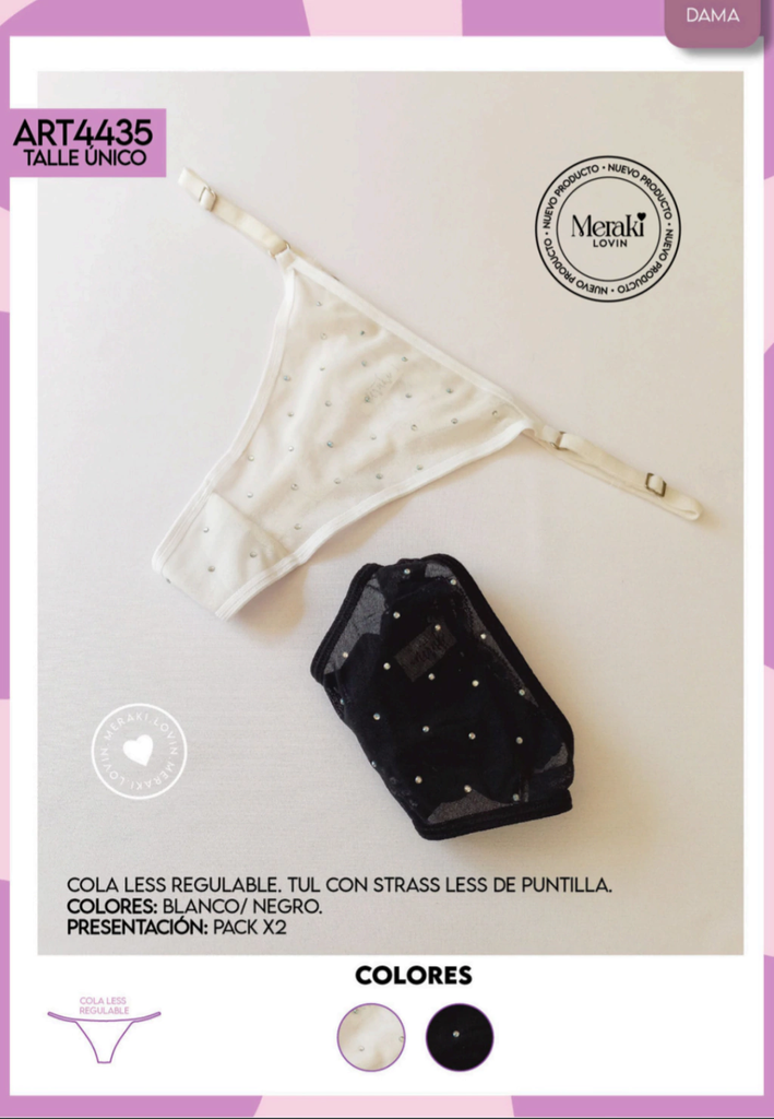 PACK X 2 COLALES TUL CON STRASS