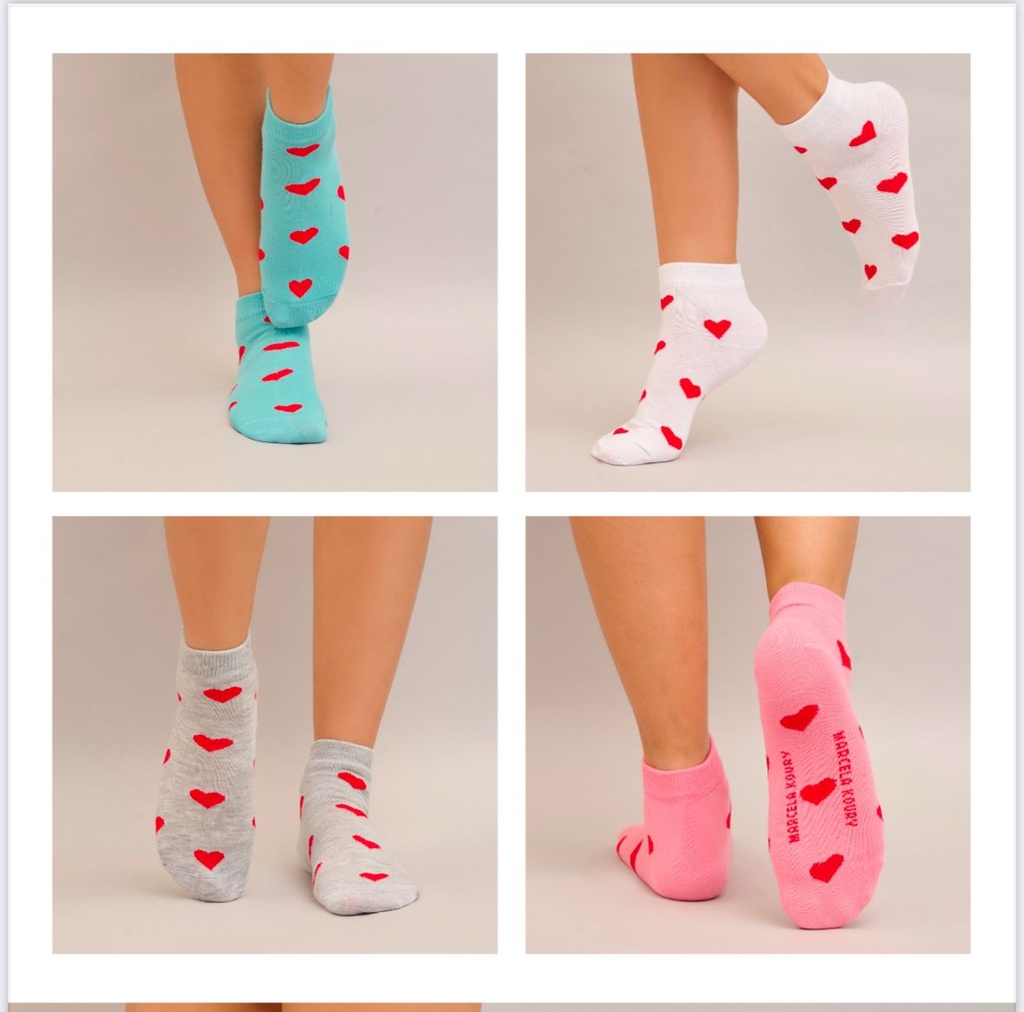 [MKS62014] MEDIA SOQUETE DAMA "LOVELY" CORAZONES SAN VALENTIN